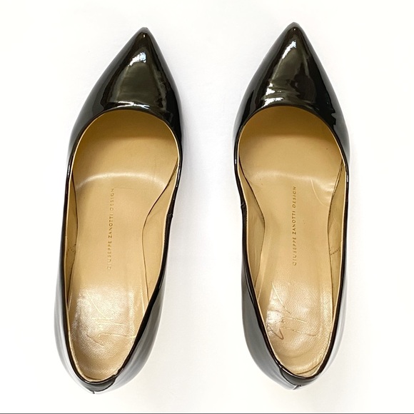 Giuseppe Zanotti patent leather black pointed toe slip on high heel dress pumps - Picture 3 of 10